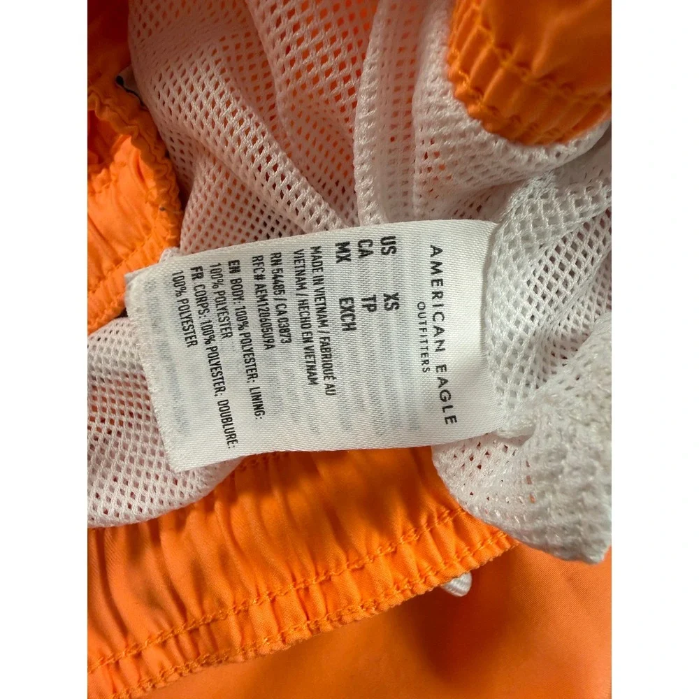 American Eagle Mens Neon Orange Swim Trunks Mesh Lined Board Shorts XS Beach